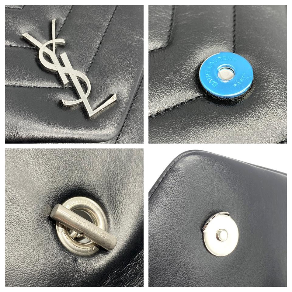 Saint Laurent Monogram Loulou Top Handle Black Leather Shoulder Bag