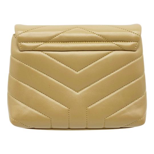 Saint Laurent Monogram Loulou Toy Dark Latte Monogram Beige Leather Cross Body Bag