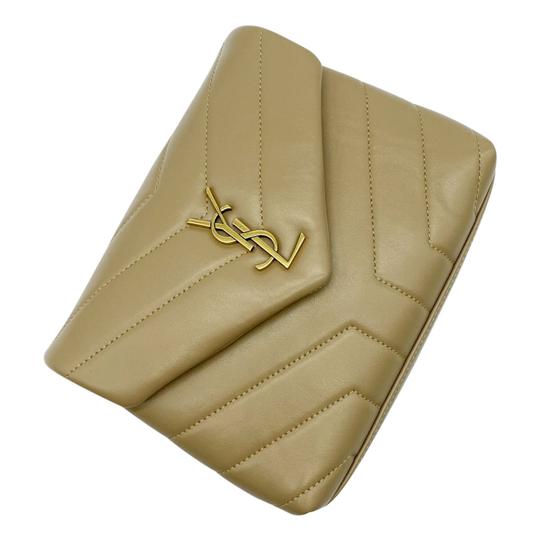 Saint Laurent Monogram Loulou Toy Dark Latte Monogram Beige Leather Cross Body Bag