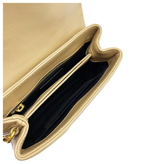Saint Laurent Monogram Loulou Toy Dark Latte Monogram Beige Leather Cross Body Bag