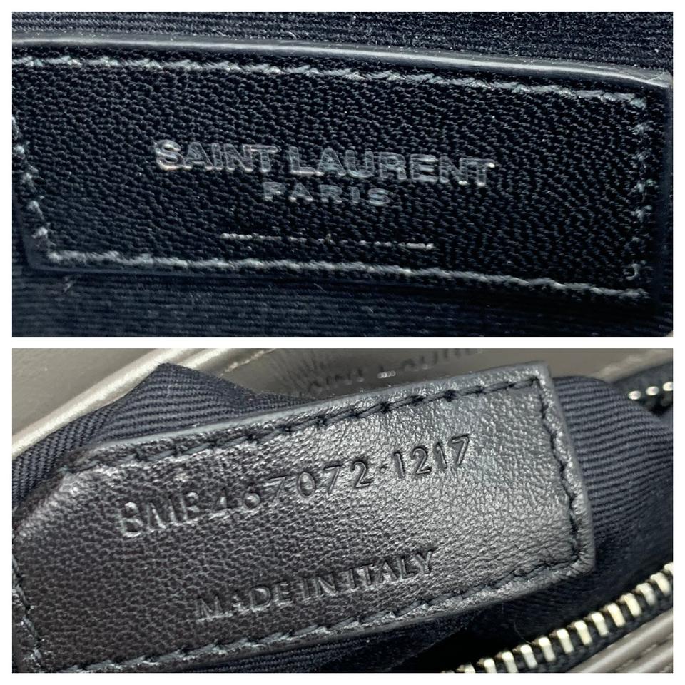 Saint Laurent Monogram Loulou Toy Grey Lambskin Leather Cross Body Bag