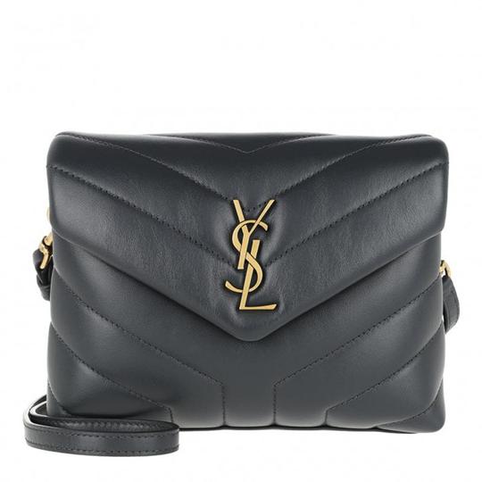 Saint Laurent Monogram Loulou Toy Monogram Dark Smog Grey Leather Shoulder Bag