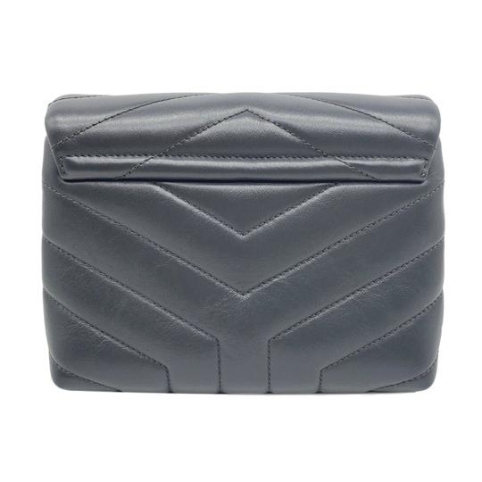 Saint Laurent Monogram Loulou Toy Monogram Dark Smog Grey Leather Shoulder Bag