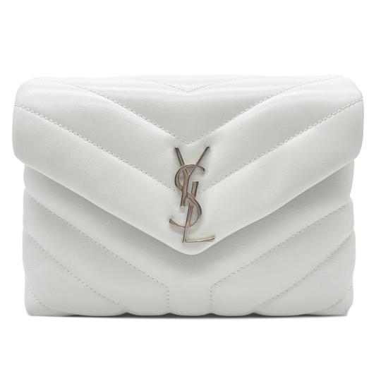 Saint Laurent Monogram Loulou Toy Monogram White Leather Cross Body Bag