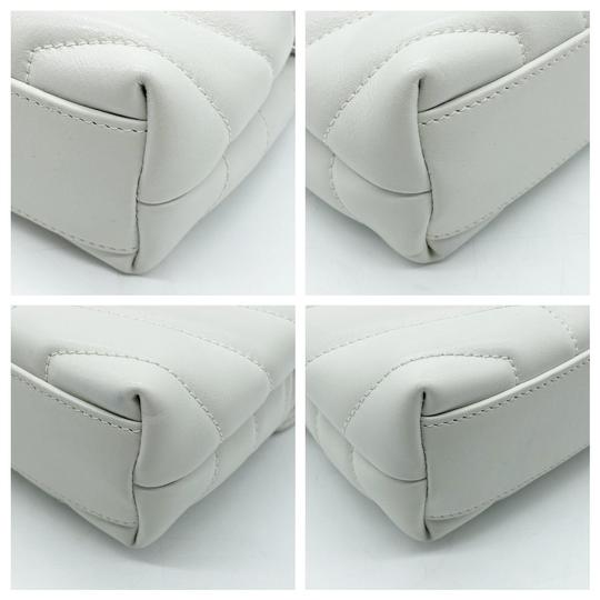 Saint Laurent Monogram Loulou Toy Monogram White Leather Cross Body Bag