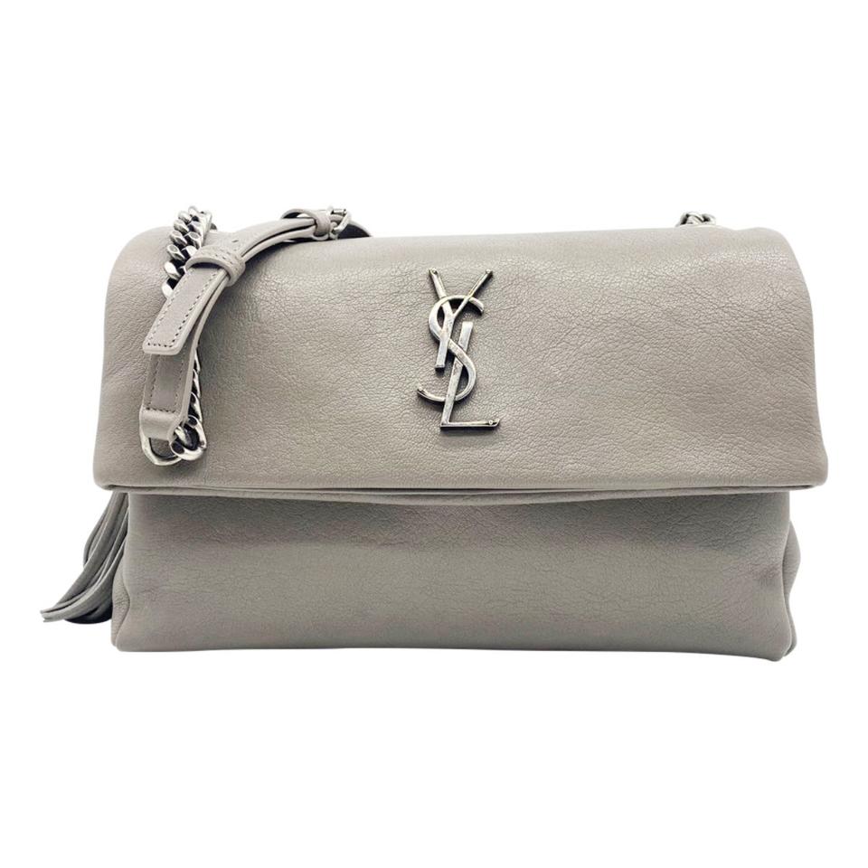 Saint Laurent Monogram Medium West Hollywood Grey Leather Shoulder Bag