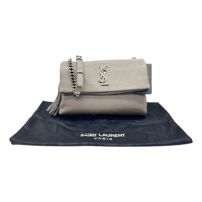 Saint Laurent Monogram Medium West Hollywood Grey Leather Shoulder Bag