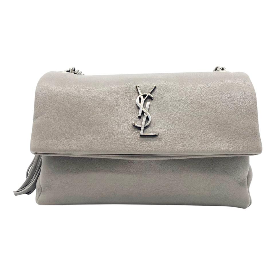 Saint Laurent Monogram Medium West Hollywood Grey Leather Shoulder Bag