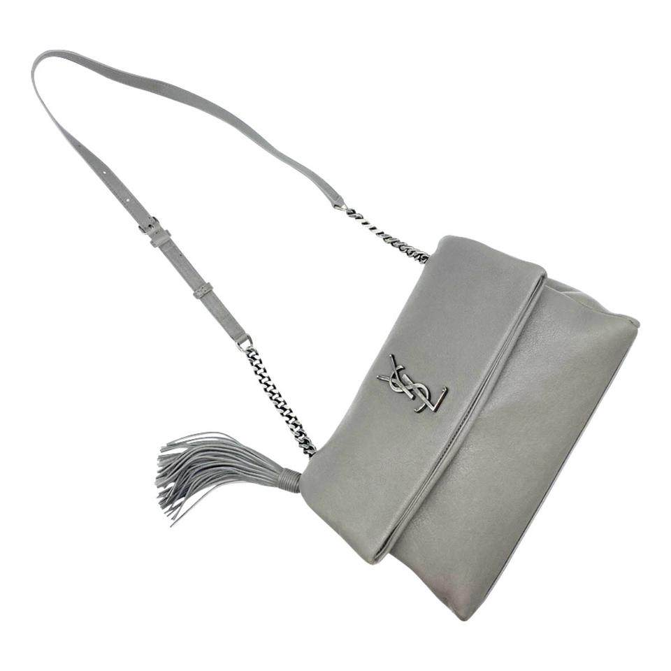 Saint Laurent Monogram Medium West Hollywood Grey Leather Shoulder Bag