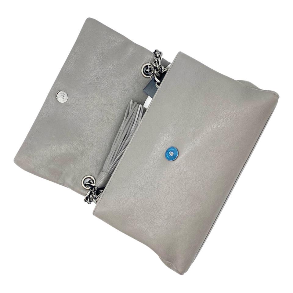 Saint Laurent Monogram Medium West Hollywood Grey Leather Shoulder Bag