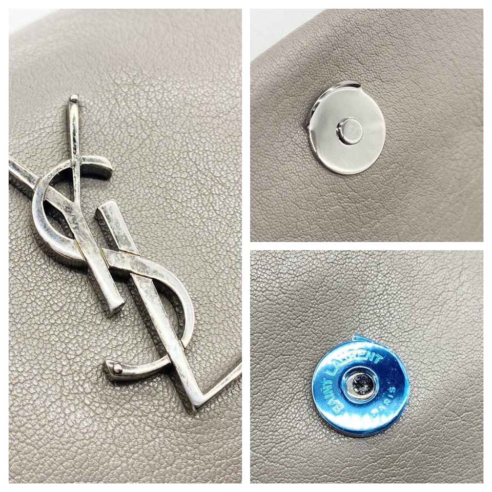 Saint Laurent Monogram Medium West Hollywood Grey Leather Shoulder Bag