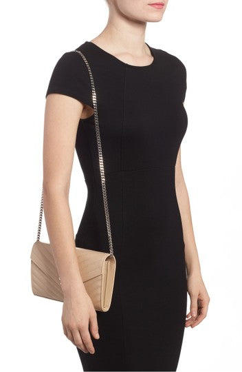 Saint Laurent Monogram Quilted Wallet On A Chain Envelope Poudre Beige Leather Cross Body Bag