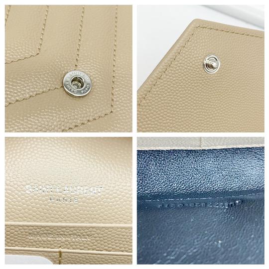 Saint Laurent Monogram Quilted Wallet On A Chain Envelope Poudre Beige Leather Cross Body Bag