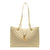 Saint Laurent Monogram Shopping Grain De Poudre Matelasse Chevron Beige Leather Shoulder Bag