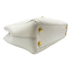 Saint Laurent Monogram Shopping Grain De Poudre Matelasse Chevron White Leather Shoulder Bag