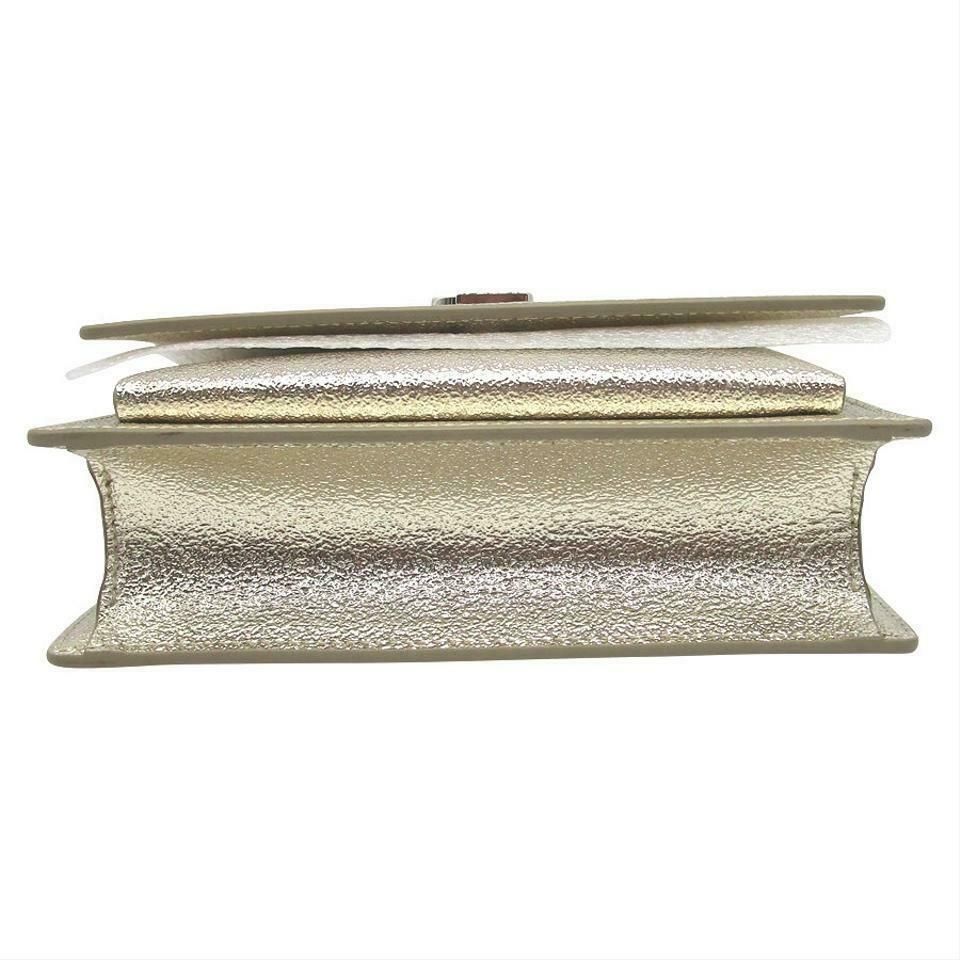 Saint Laurent Monogram Sunset Metallized Metallic Gold Leather Cross Body Bag