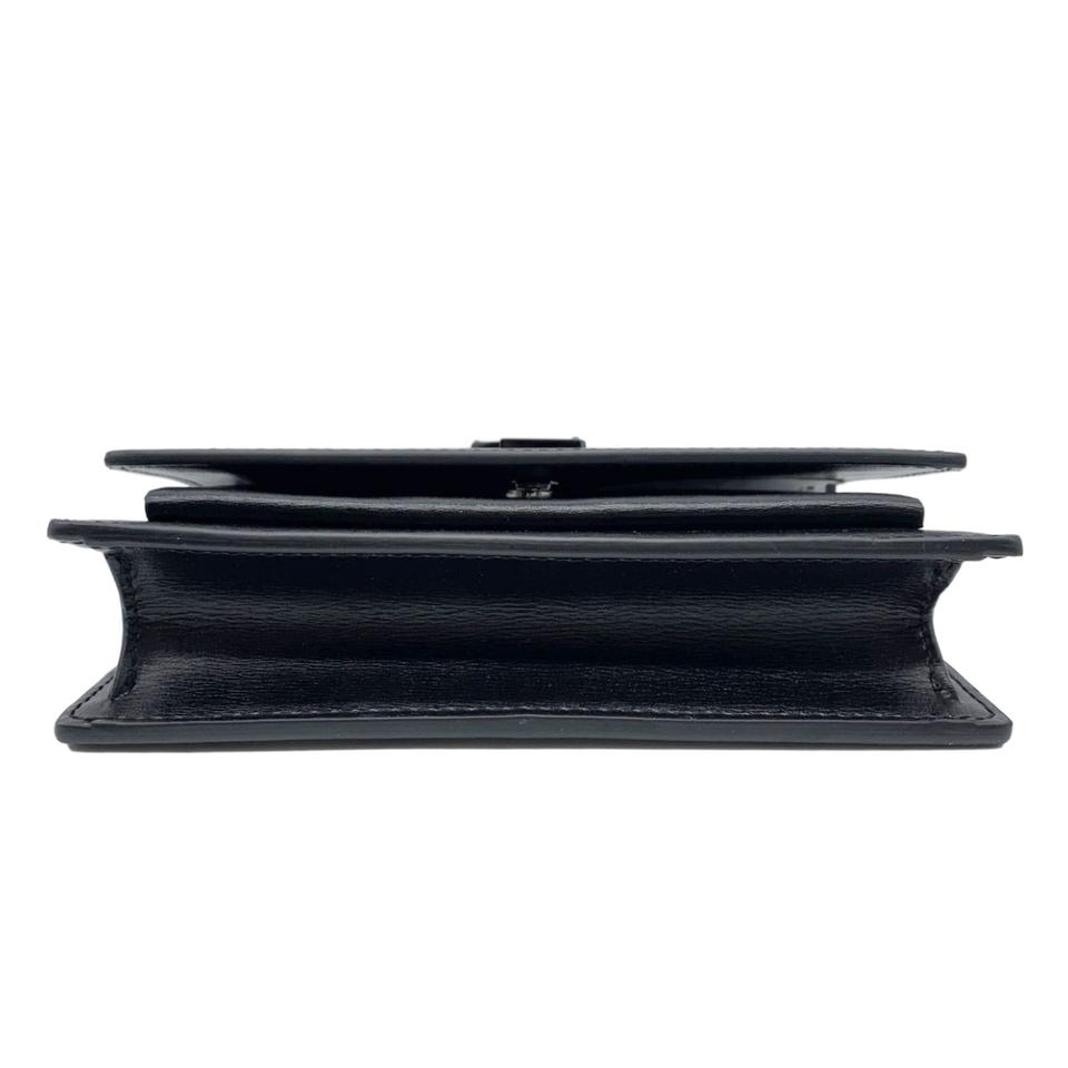 Saint Laurent Monogram Sunset Top Handle Wallet On A Chain Black Leather Noir Crossbody