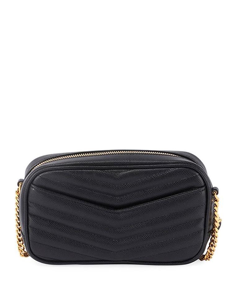 Saint Laurent Monogram Ysl Camera Black Leather Cross Body Bag