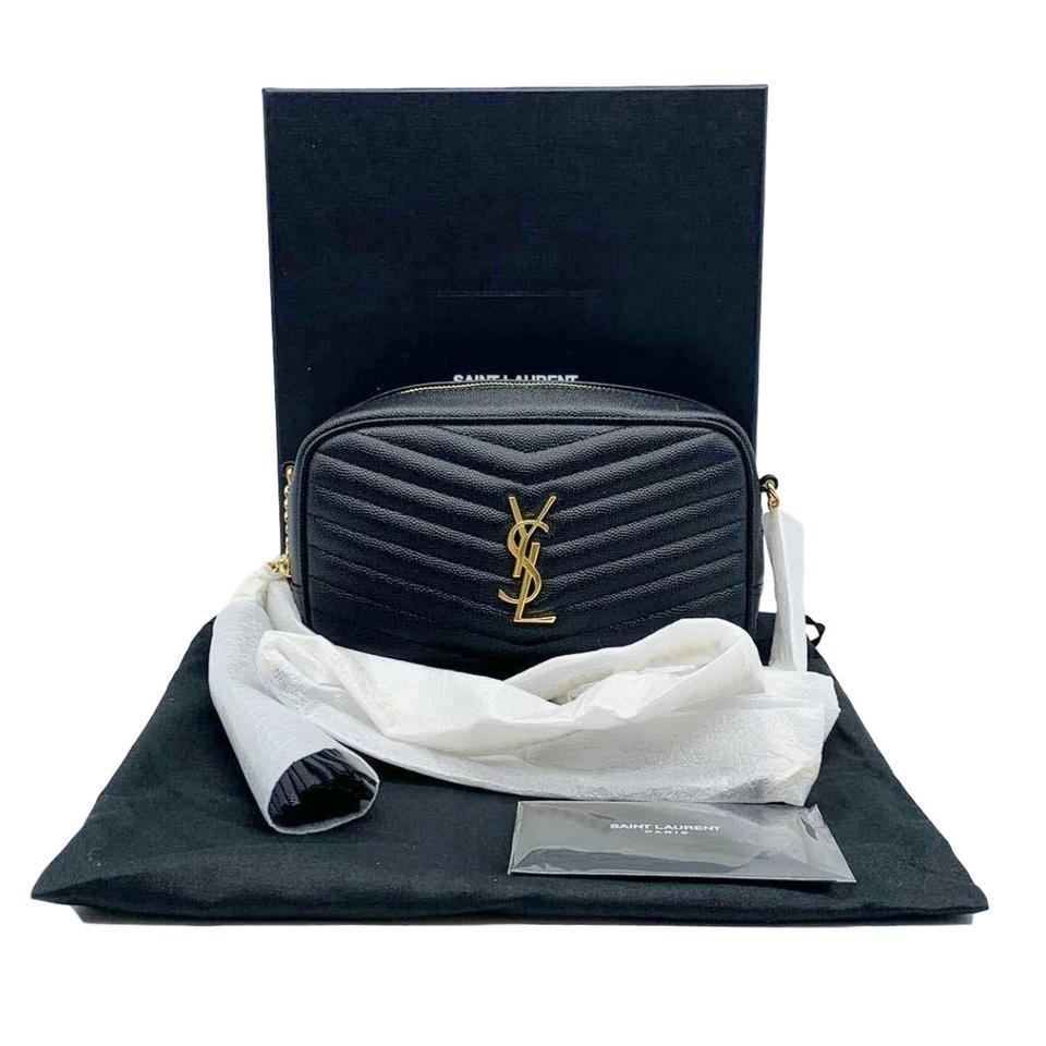 Saint Laurent Monogram Ysl Camera Black Leather Cross Body Bag