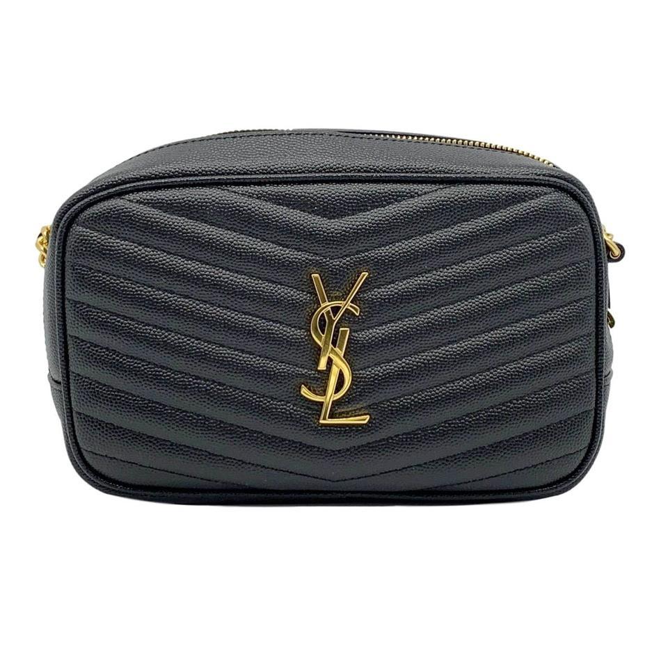 Saint Laurent Monogram Ysl Camera Black Leather Cross Body Bag