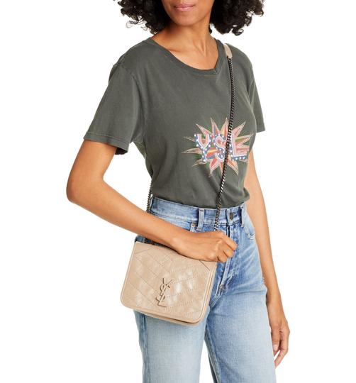 Saint Laurent Niki Beige Leather Cross Body Bag