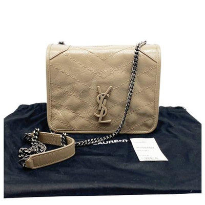 Saint Laurent Niki Beige Leather Cross Body Bag
