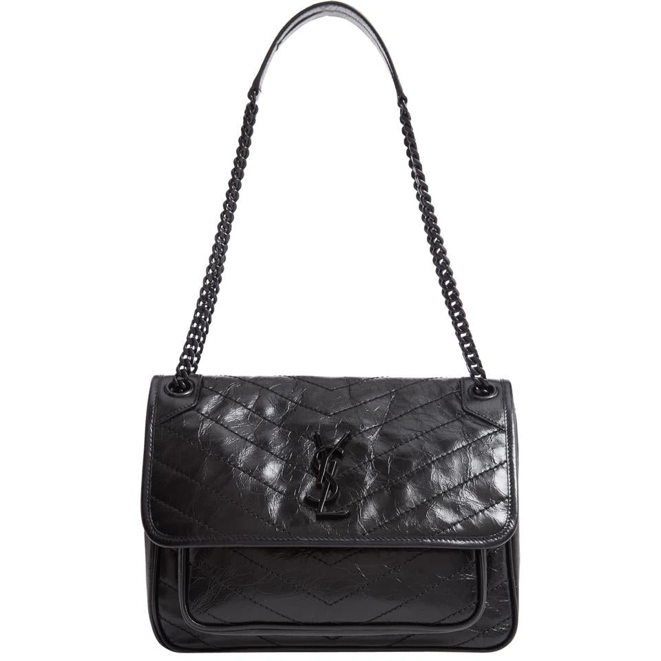 Saint Laurent Niki Medium Black Leather Shoulder Bag