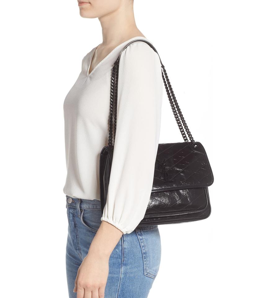 Saint Laurent Niki Medium Black Leather Shoulder Bag