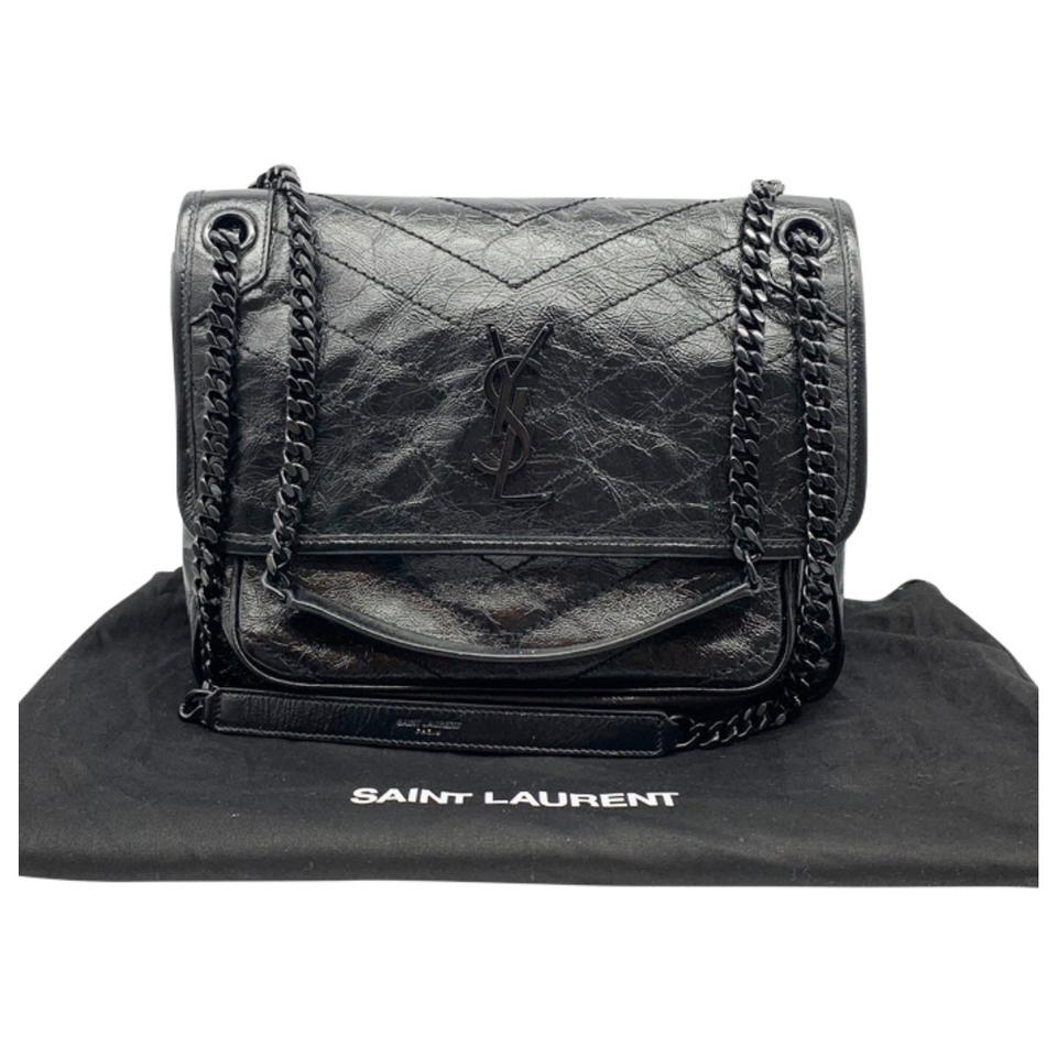 Saint Laurent Niki Medium Black Leather Shoulder Bag