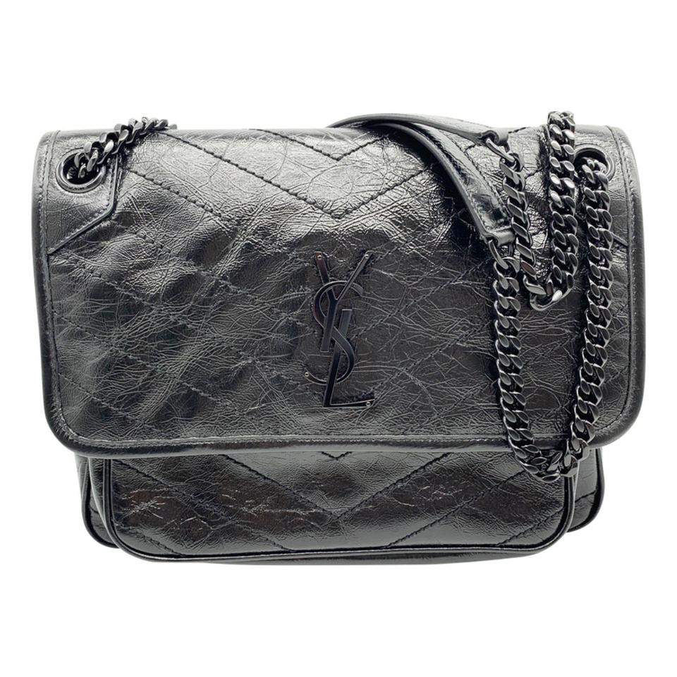 Saint Laurent Niki Medium Black Leather Shoulder Bag