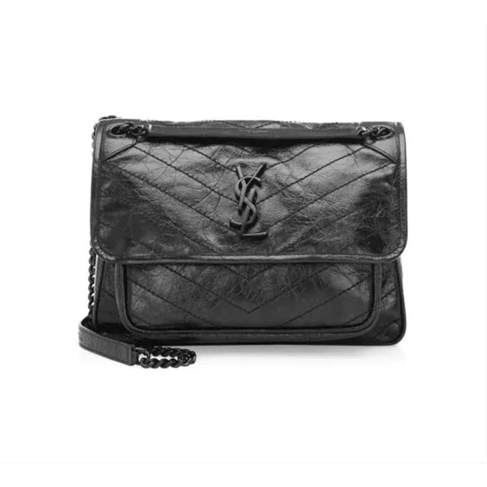 Saint Laurent Niki Medium Noir Black Leather Shoulder Bag