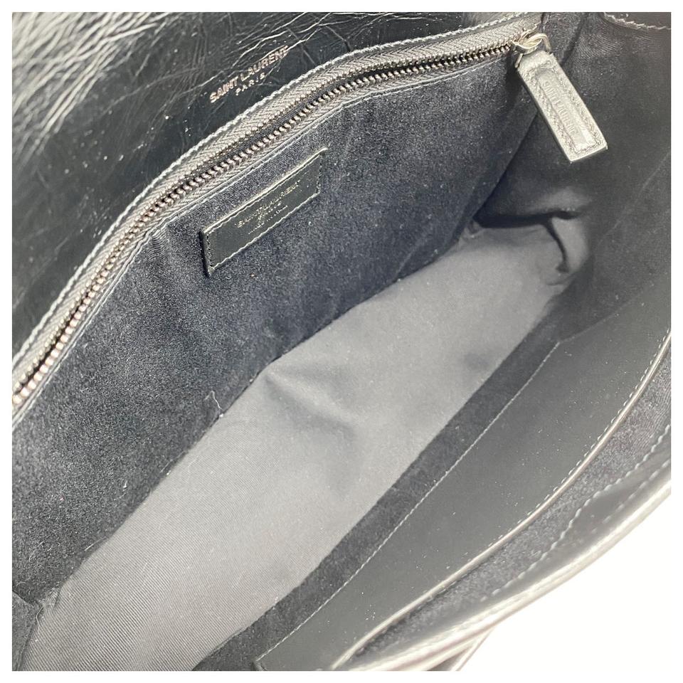 Saint Laurent Niki Medium Model Shoulder Bag in Grey Chevron
