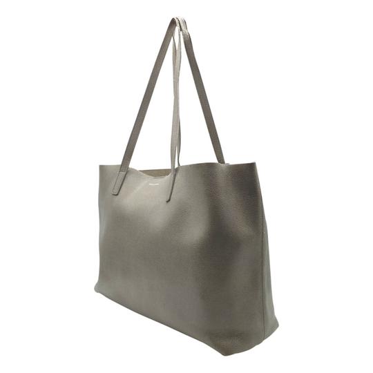 Saint Laurent Shopping Shoulder Bag Monogram with Pouch Grey Leather Tote