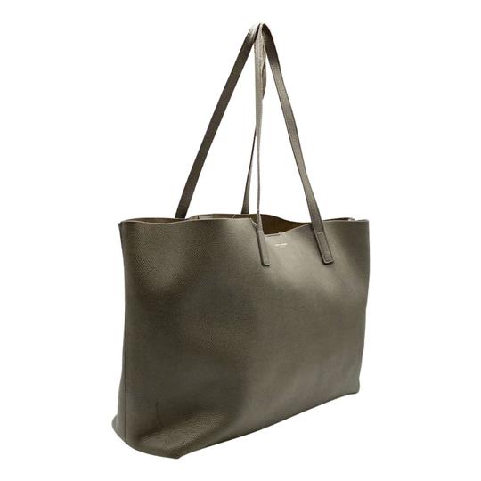 Saint Laurent Shopping Shoulder Bag Monogram with Pouch Grey Leather Tote