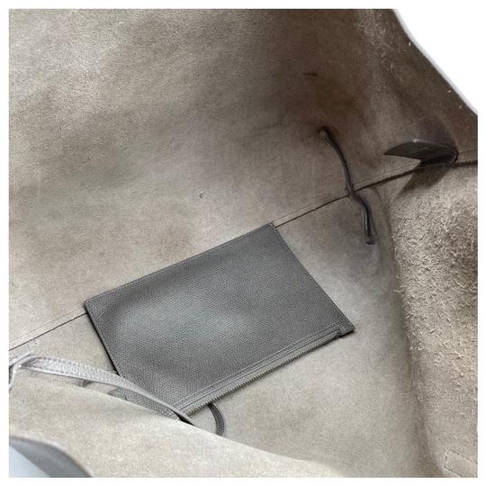 Saint Laurent Shopping Shoulder Bag Monogram with Pouch Grey Leather Tote