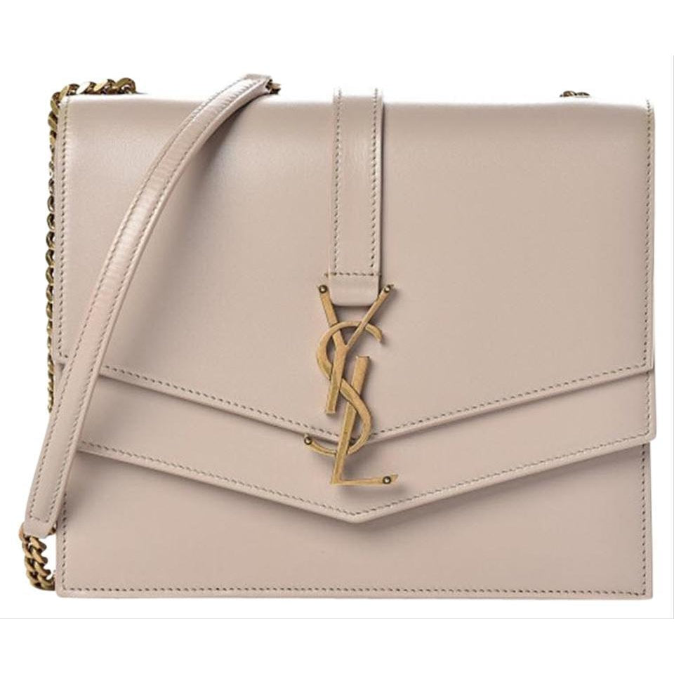Saint Laurent Sulpice Medium Monogram Light Natural Beige Leather Shoulder Bag