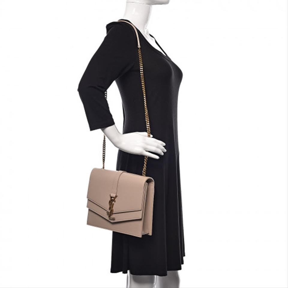Saint Laurent Sulpice Medium Monogram Light Natural Beige Leather Shoulder Bag