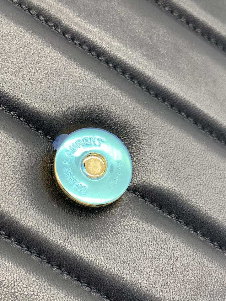 Saint Laurent Vicky Small Wallet On A Chain Black Leather Shoulder Bag