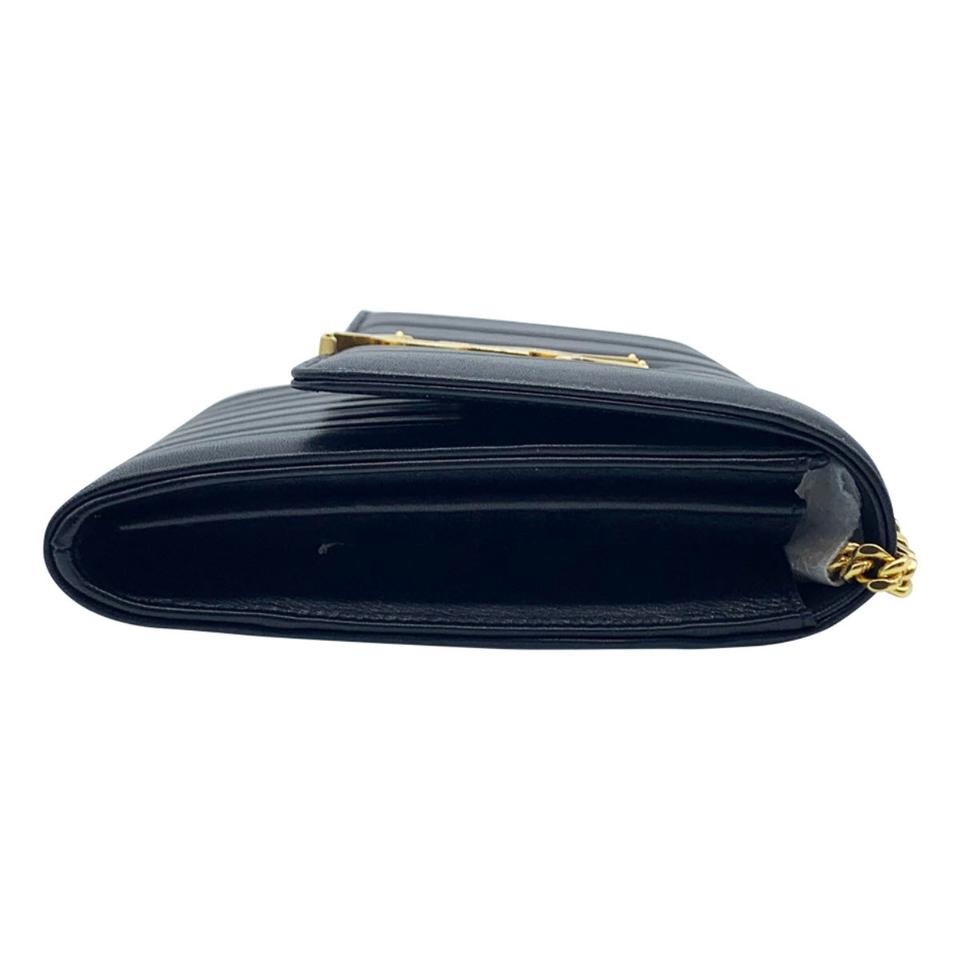 Saint Laurent Vicky Small Wallet On A Chain Black Leather Shoulder Bag