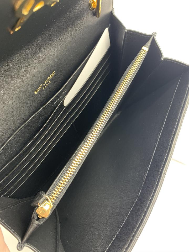 Saint Laurent Vicky Small Wallet On A Chain Black Leather Shoulder Bag