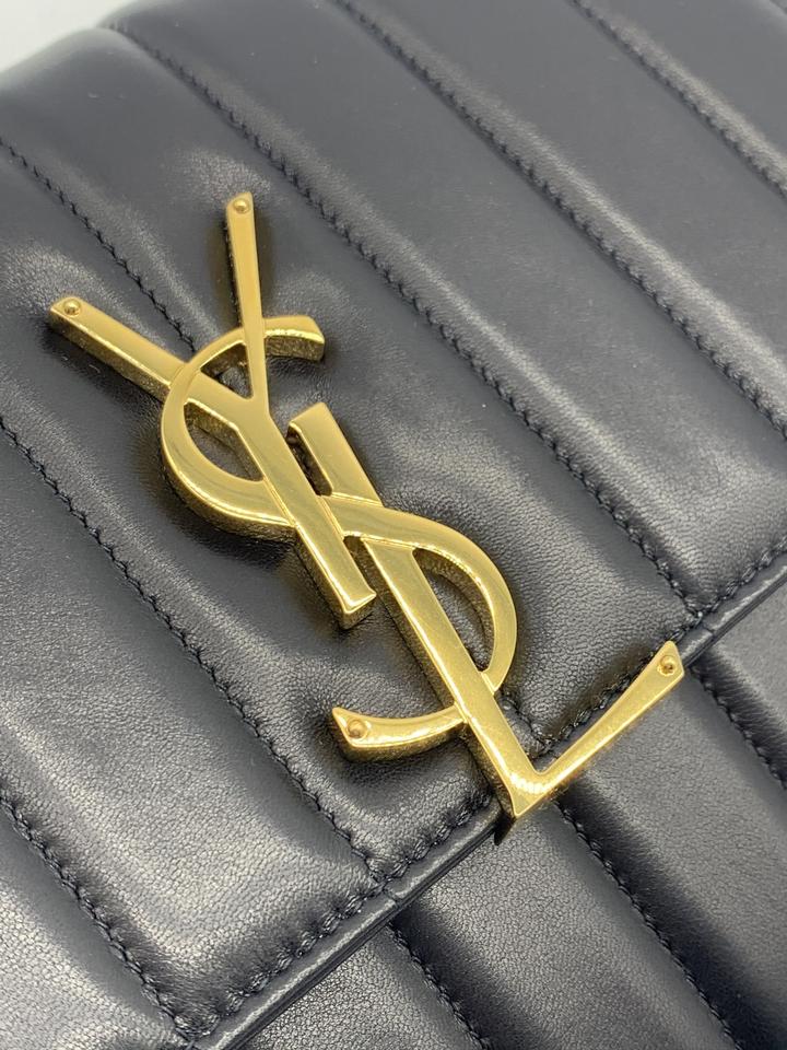 Saint Laurent Vicky Small Wallet On A Chain Black Leather Shoulder Bag