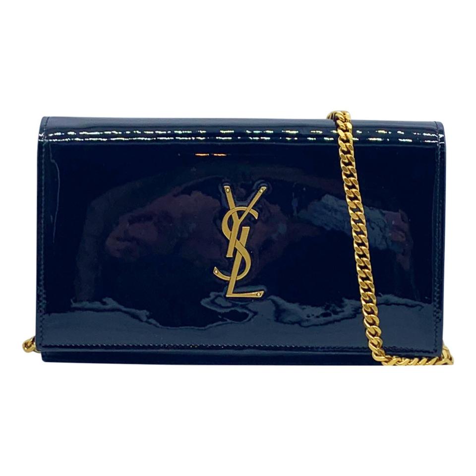 Saint Laurent Wallet on Chain Monogram Kate Monogram Ysl Black Patent Leather Shoulder Bag