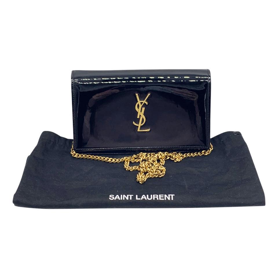 Saint Laurent Wallet on Chain Monogram Kate Monogram Ysl Black Patent Leather Shoulder Bag