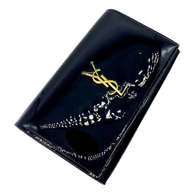 Saint Laurent Wallet on Chain Monogram Kate Monogram Ysl Black Patent Leather Shoulder Bag