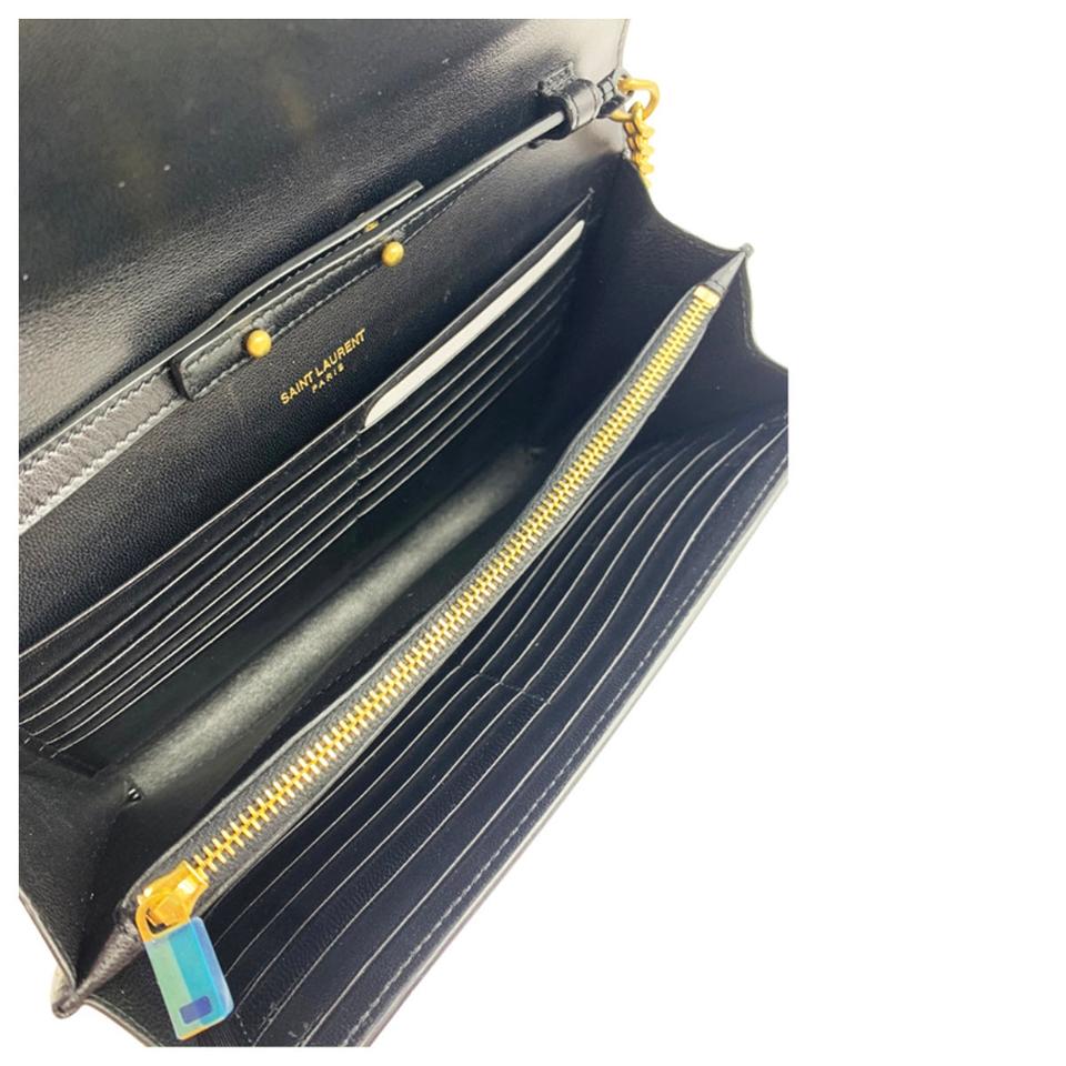 Saint Laurent Wallet on Chain Monogram Kate Monogram Ysl Black Patent Leather Shoulder Bag