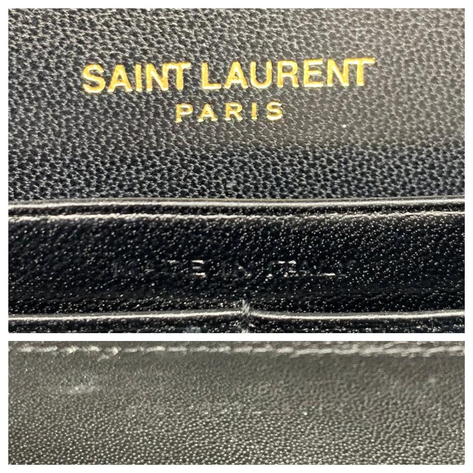 Saint Laurent Wallet on Chain Monogram Kate Monogram Ysl Black Patent Leather Shoulder Bag