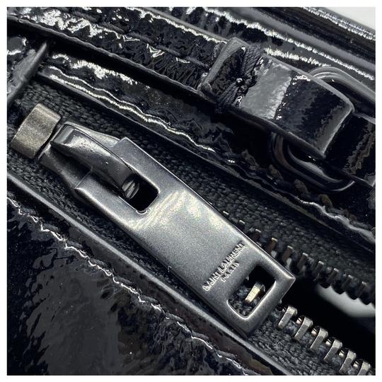 Saint Laurent Lou Camera Monogram Blogger Sequin Patent Black Leather Shoulder Bag