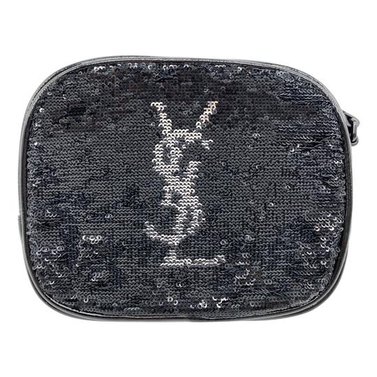 Saint Laurent Lou Camera Monogram Blogger Sequin Patent Black Leather Shoulder Bag