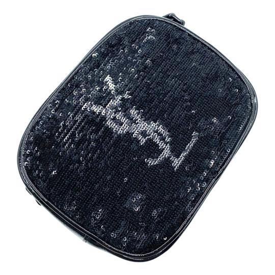 Saint Laurent Lou Camera Monogram Blogger Sequin Patent Black Leather Shoulder Bag