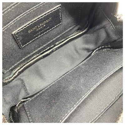 Saint Laurent Lou Camera Monogram Blogger Sequin Patent Black Leather Shoulder Bag